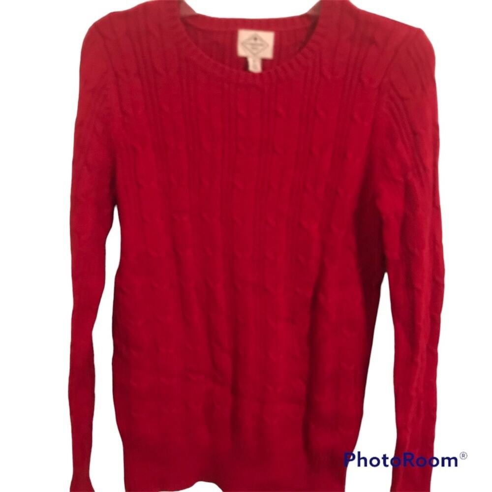 St John’s Bay Cable knit crew neck pullover sweater